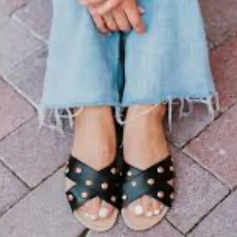 Rollasole Black Studded Sandals New
